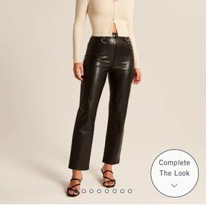 Curve Love Vegan Leather Ankle Straight Pants